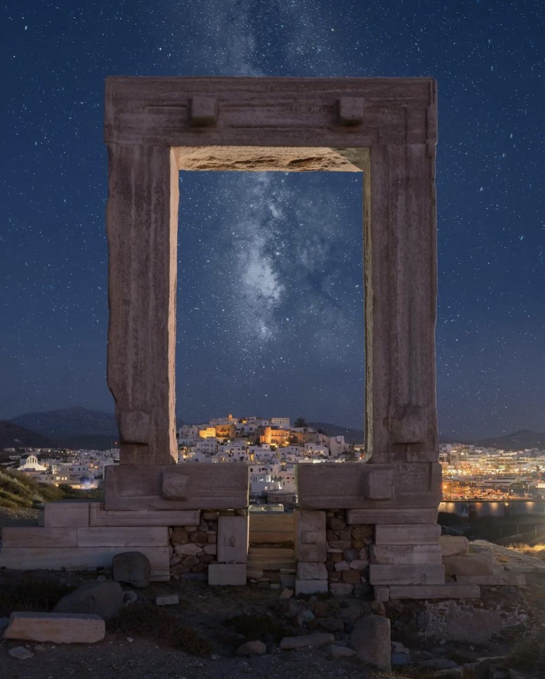 apollo temple naxos night stars